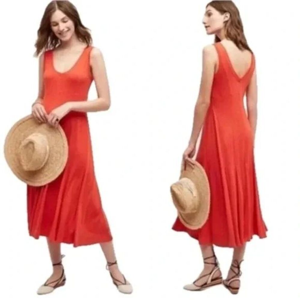 Anthropologie Maeve Abroad Dress Womens XS Orange